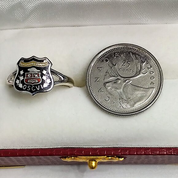 Authentic Coat of Arms Vintage .925 Sterling Silver Class Ring Collegiate Ring - Picture 8 of 9